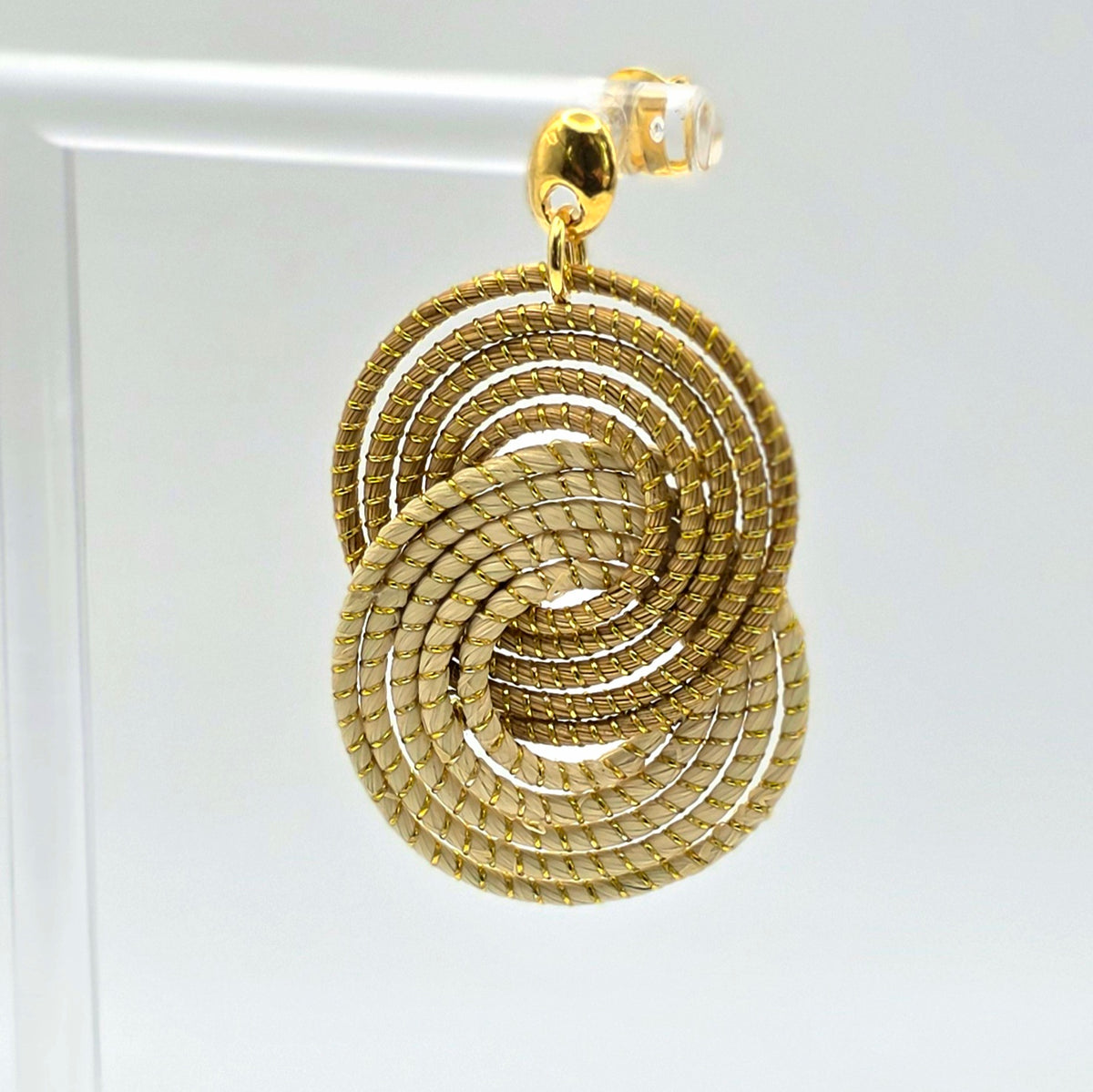 Ohrringe "Gold Gras" gold/beige