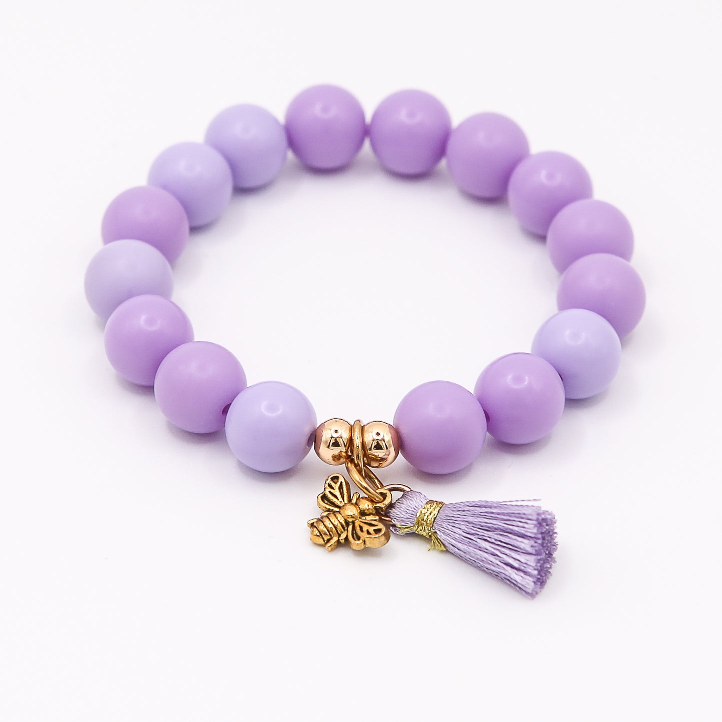 Armband Gr. S/M "Matt Lila Biene"