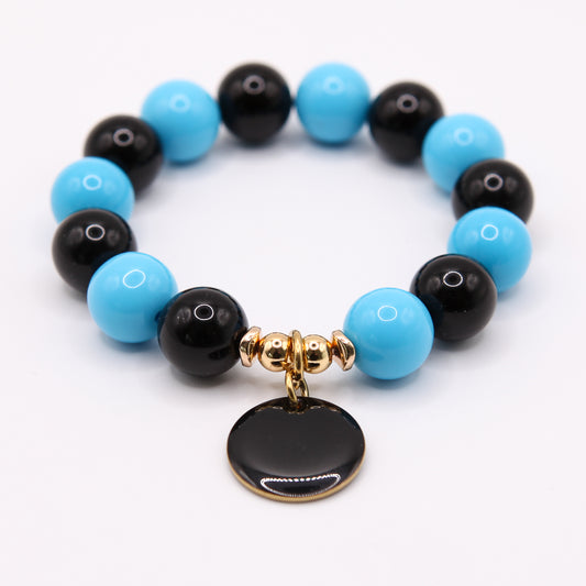 Armband Gr. M/L "Black & Blue Can Do"