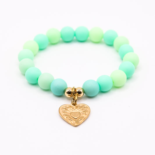 Armband Gr. S/M "little matt: green heart"