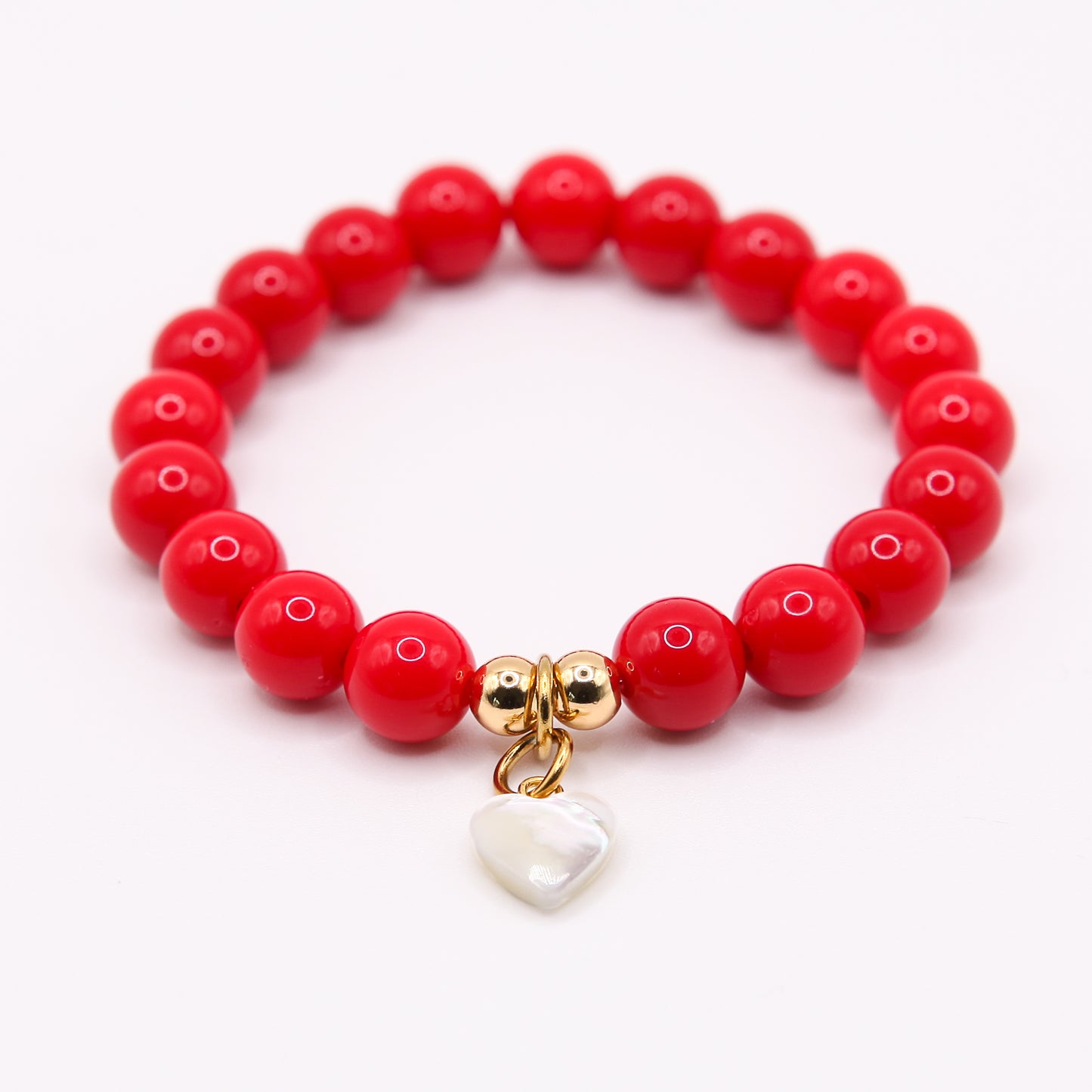 Armband Gr. S/M "little joy - red pearlheart"