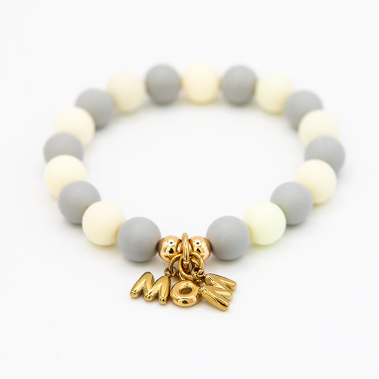 Armband WOW MOM "little matt grey/white"