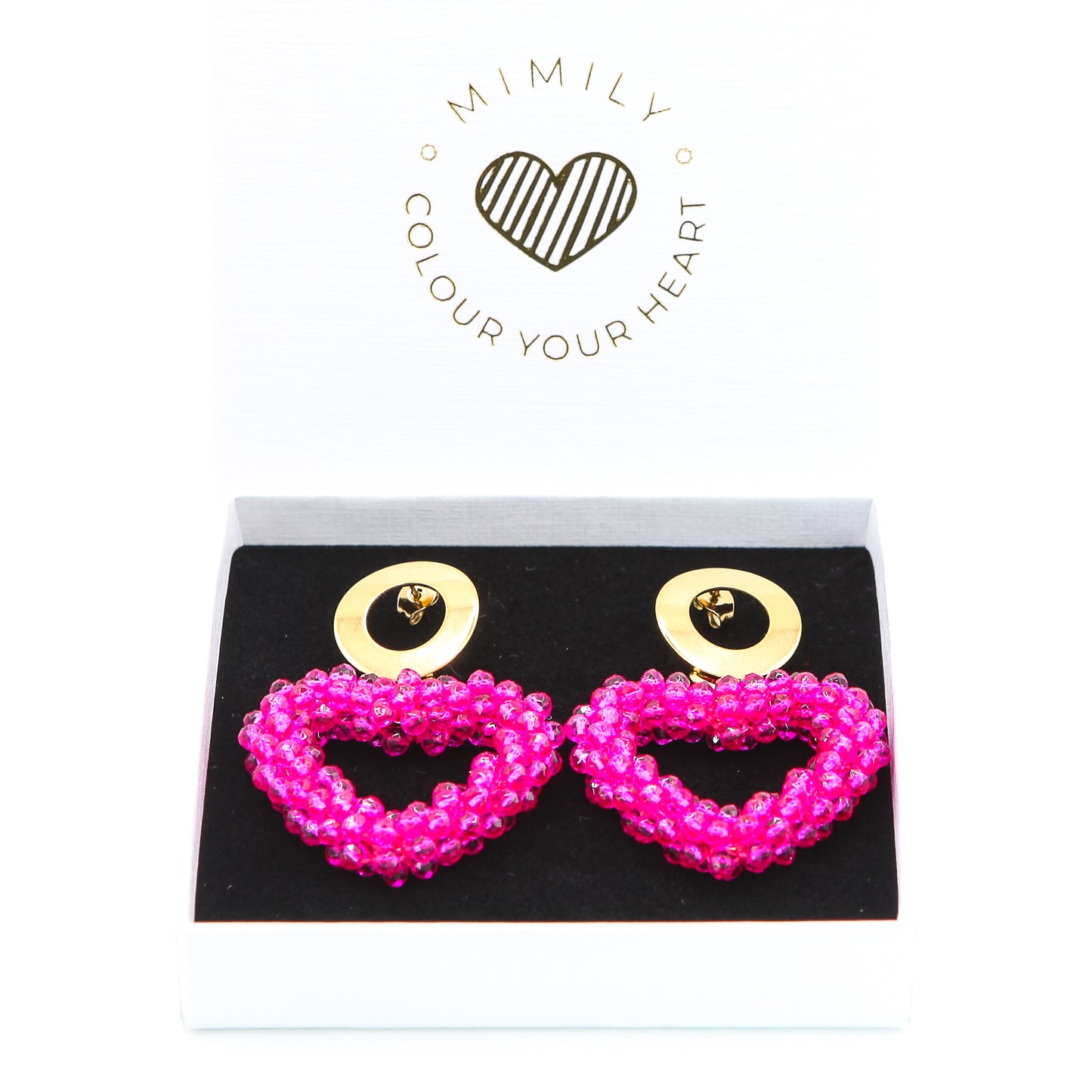 Ohrringe "Funkelherz" Pink