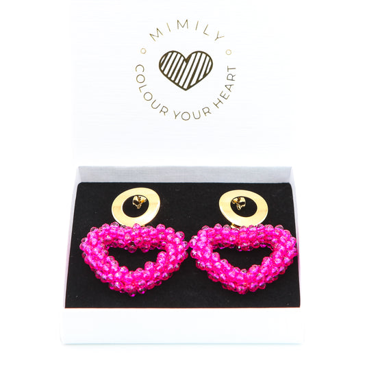 Ohrringe "Funkelherz" Pink