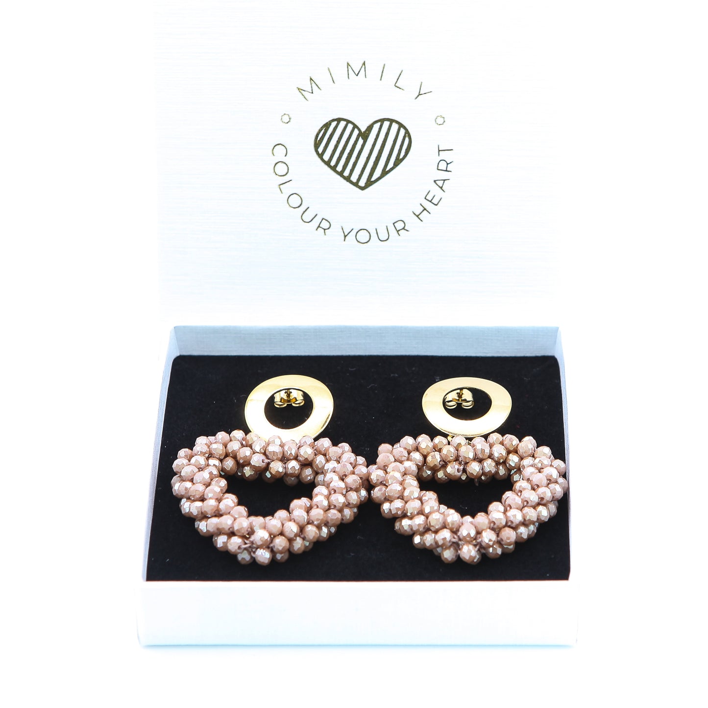 Ohrringe "Funkelherz" Mauve