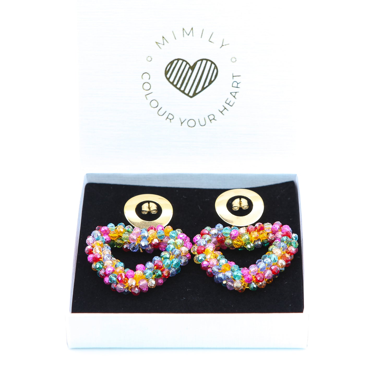 Ohrringe "Funkelherz" Bunt