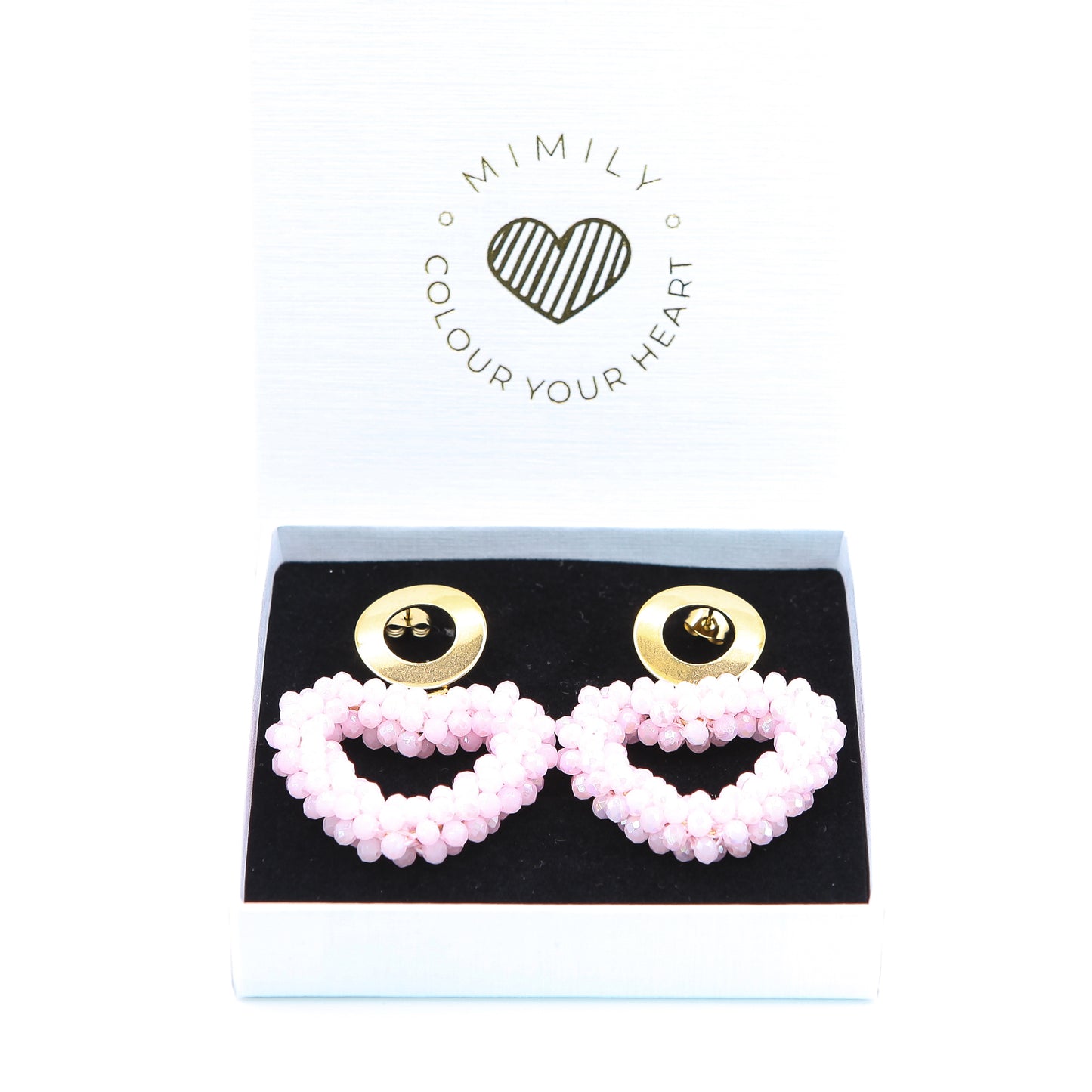 Ohrringe "Funkelherz" Rosa