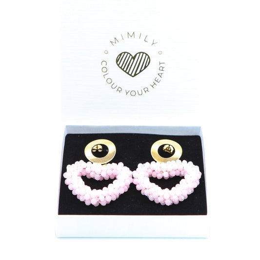 Ohrringe "Funkelherz" Rosa