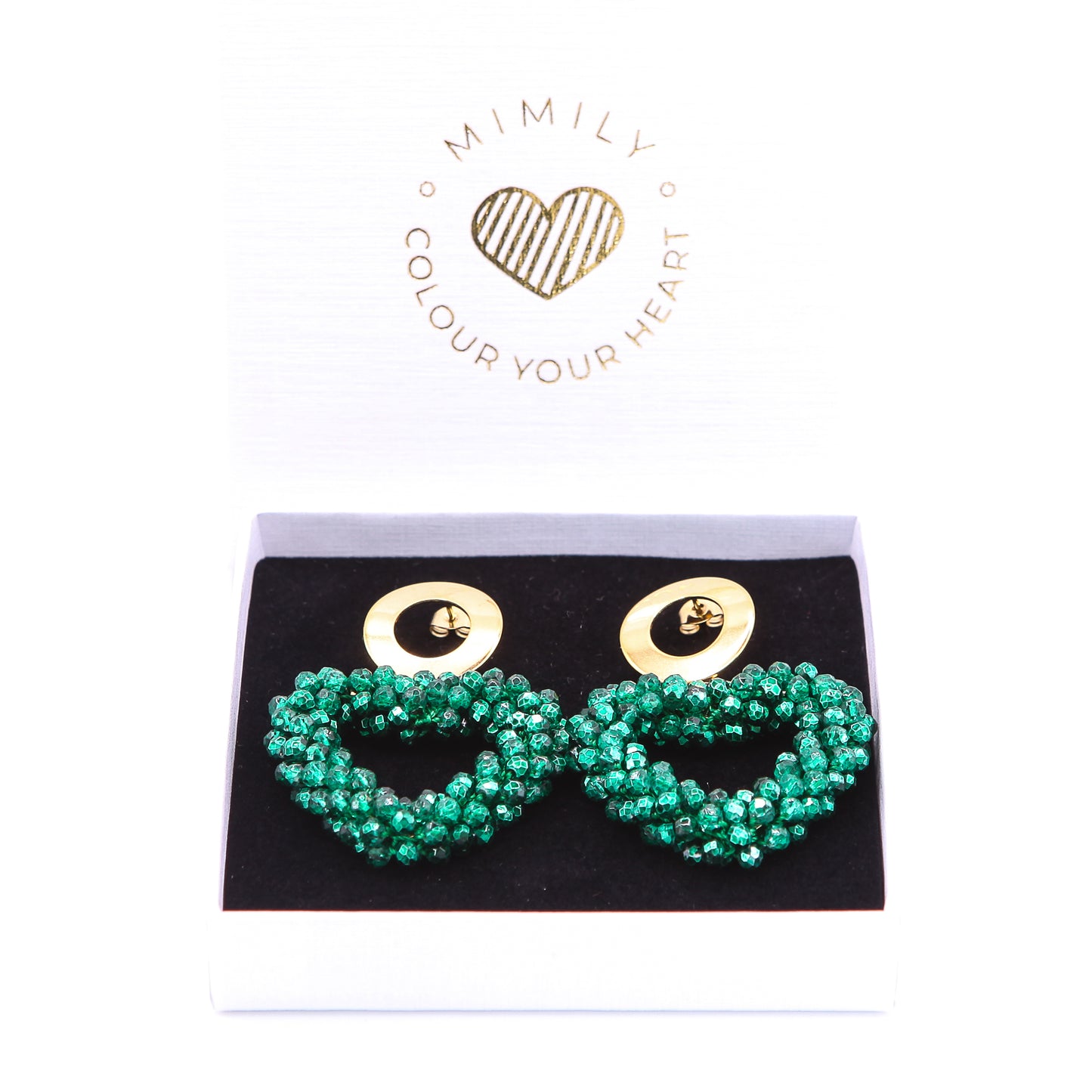 Ohrringe "Funkelherz" Grün