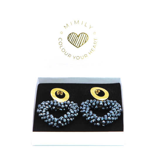 Ohrringe "Funkelherz" Nachtblau