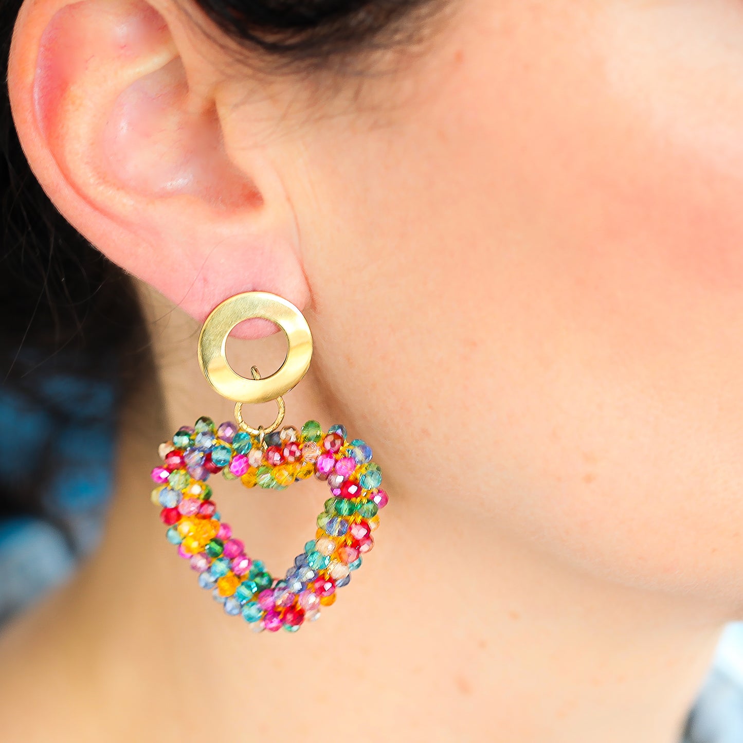 Ohrringe "Funkelherz" Lila/Violett