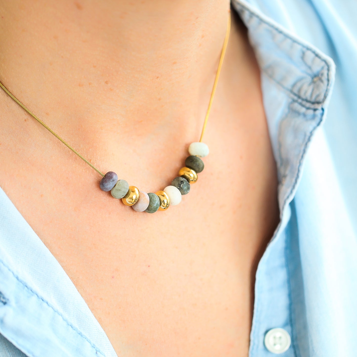 Halskette "Natural Donut Stones"