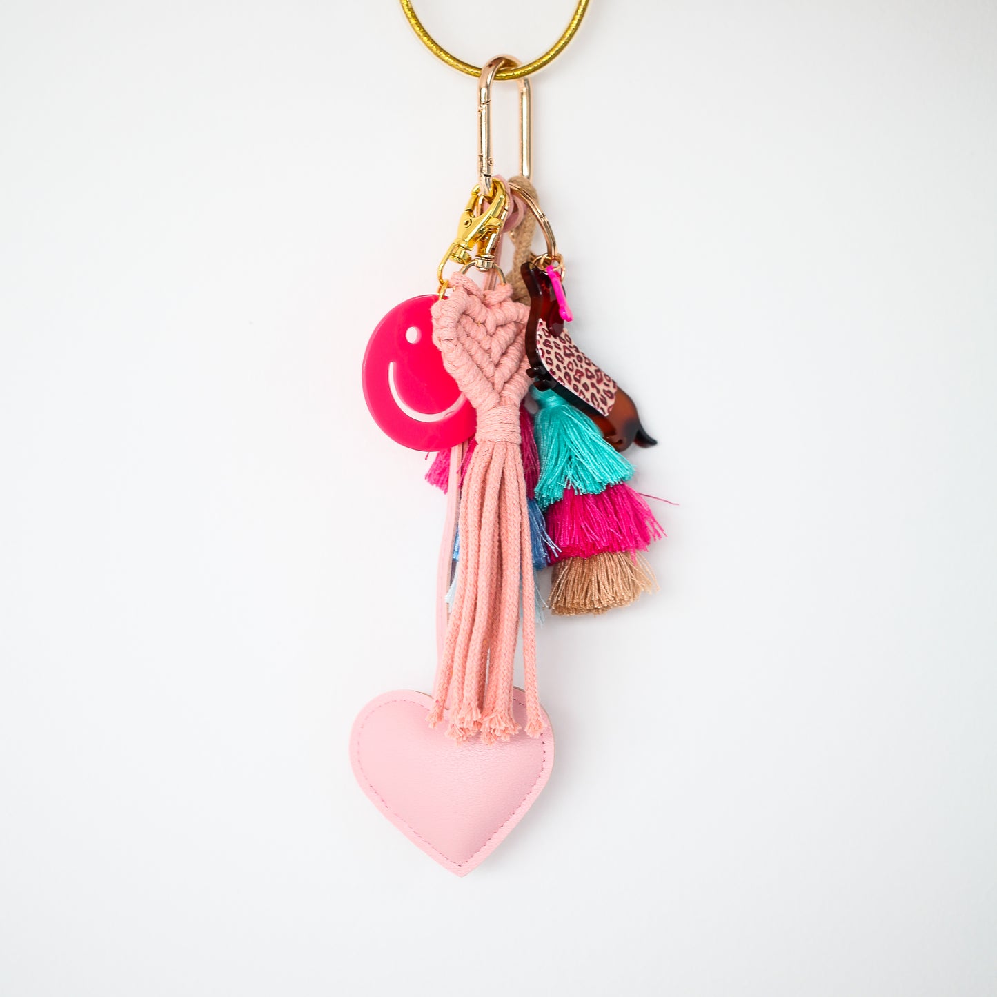 Bag Charm Heart rose/pink/multicolor