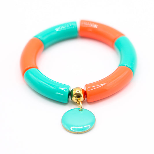 Armreifen Bunt Gr. S/M "mint/coral"