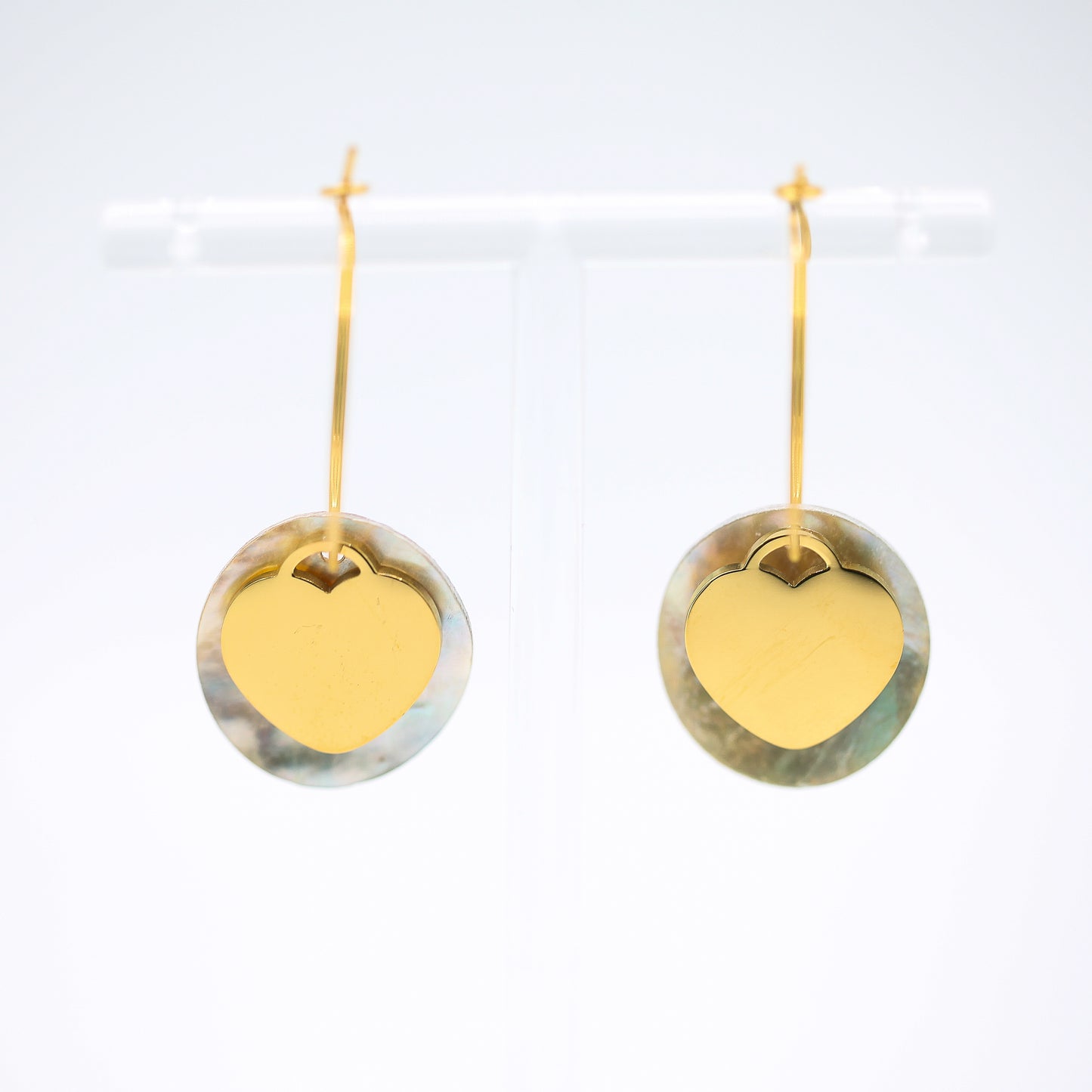 Ohrringe "Heart Hoops Perlmutt"