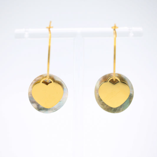 Ohrringe "Heart Hoops Perlmutt"