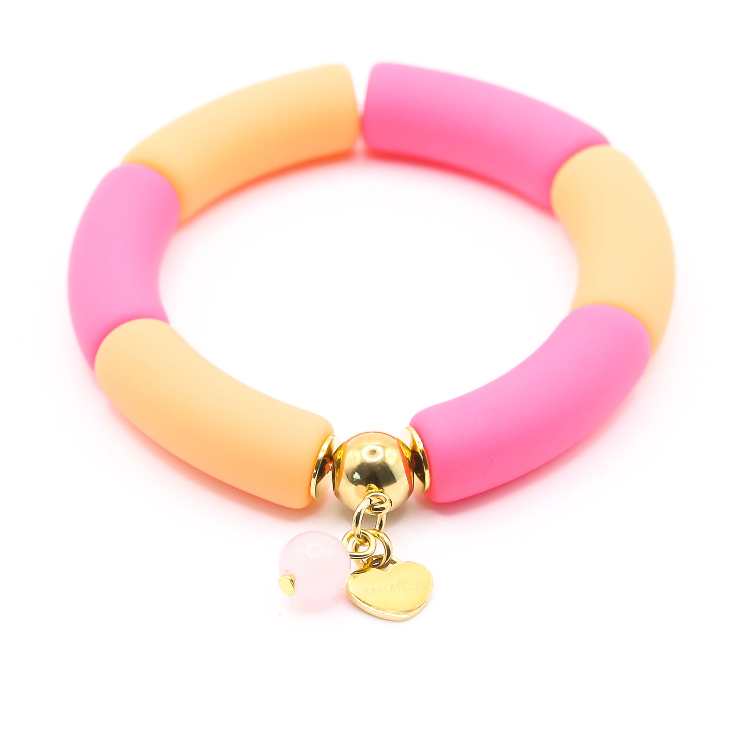 Armreifen MATT Acryl "orange/pink"