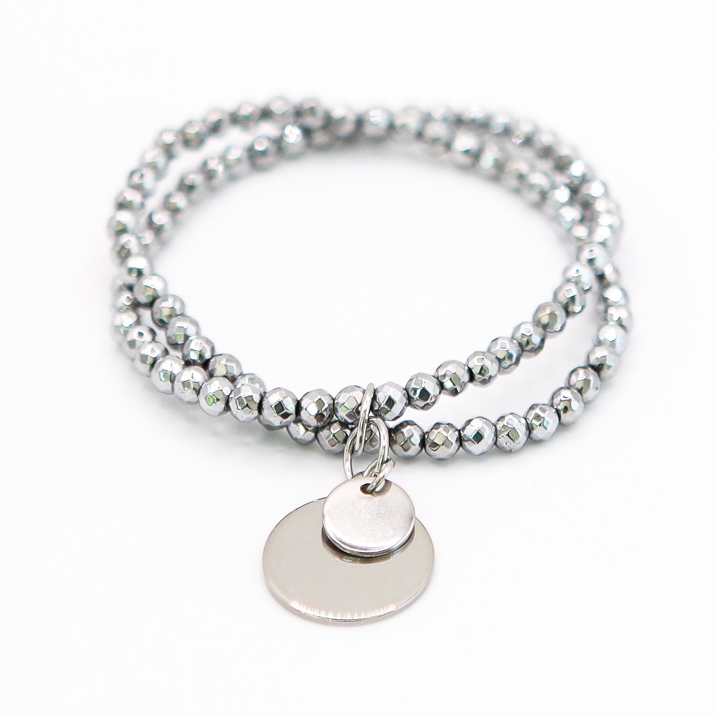Armband Hämatit "Glam Girl" Silver Coins