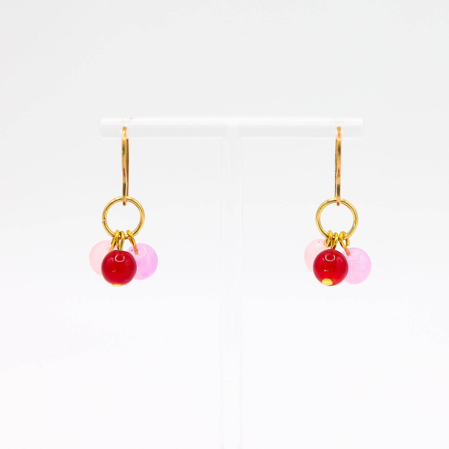 Ohrringe "3 Bubbles" rot/rosé