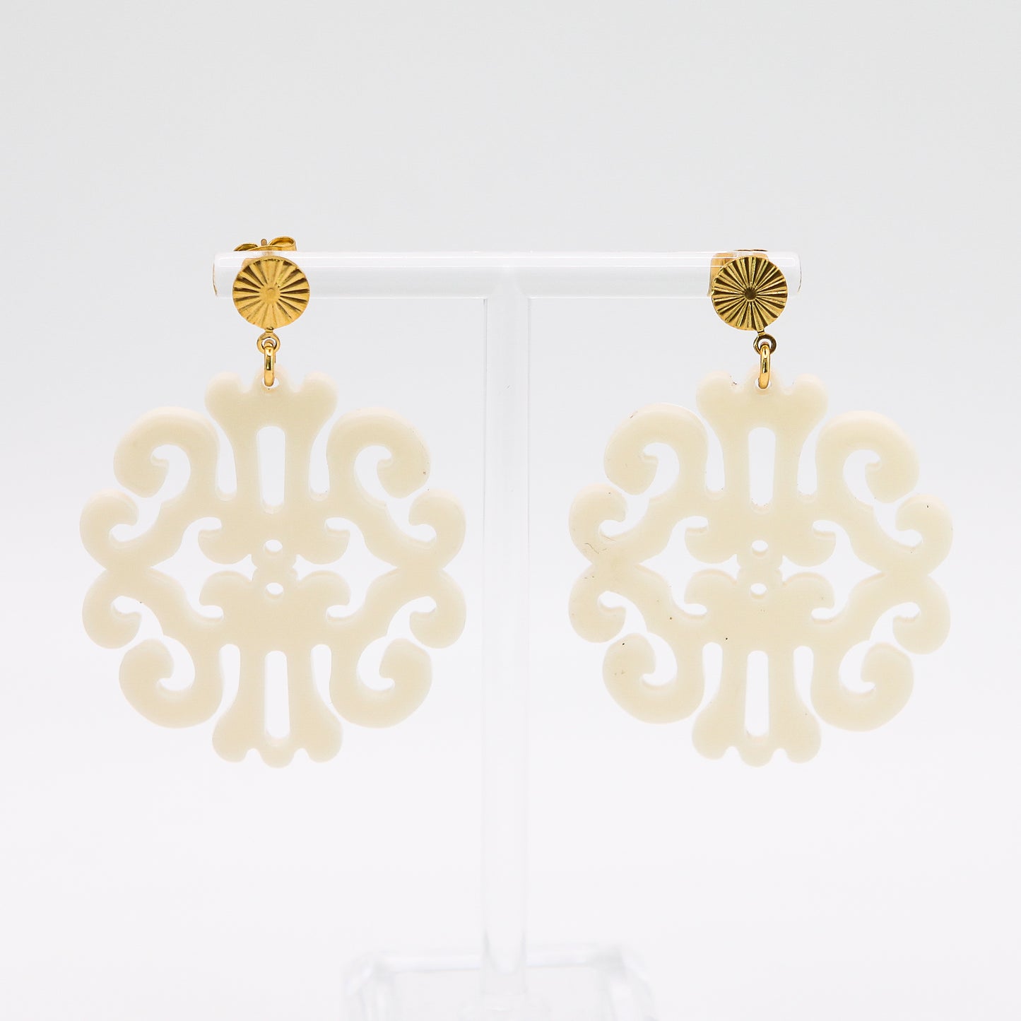 Ohrringe "Fun & Light" Leinenweiss