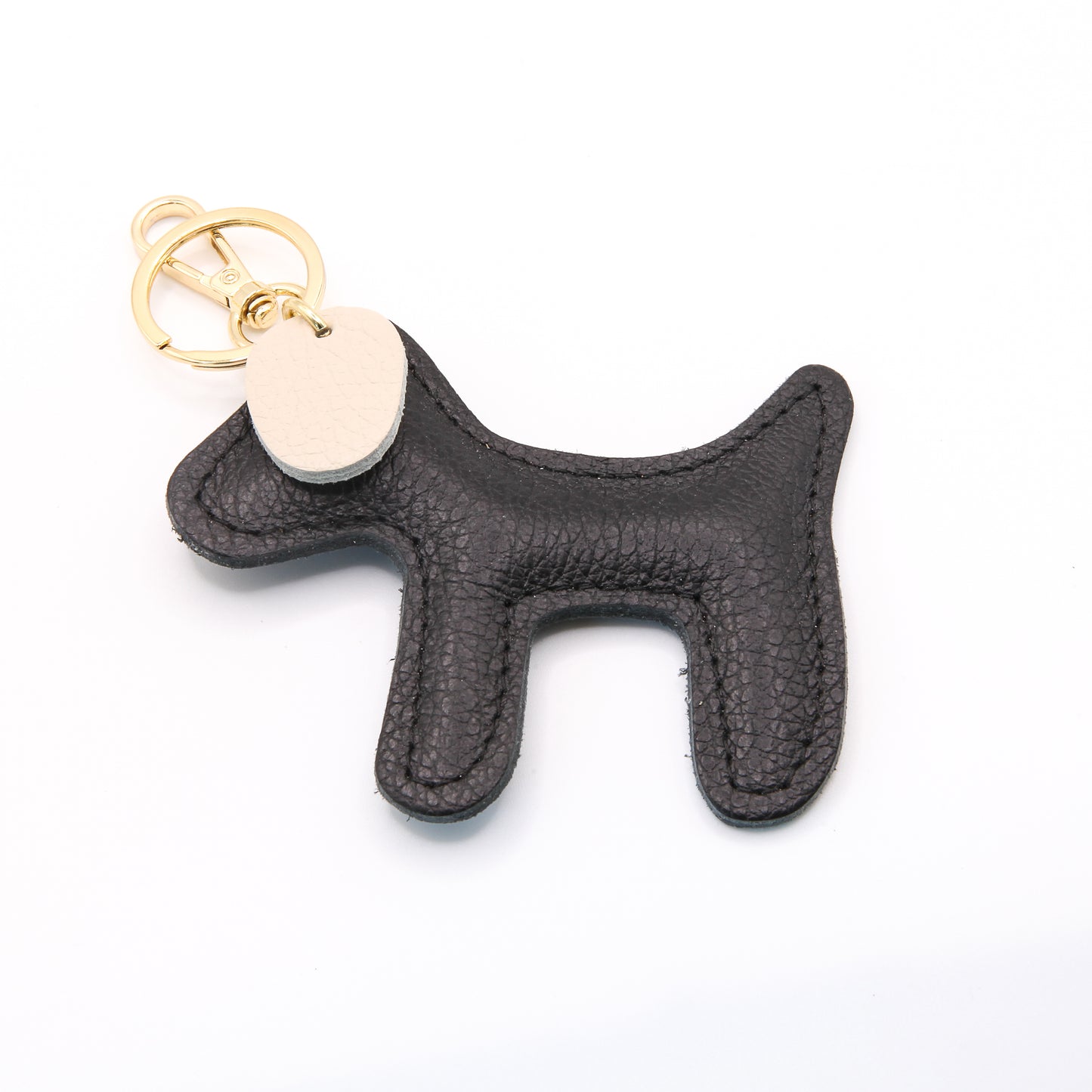 Hunde Keyring / Bag Charm (schwarz/beige)