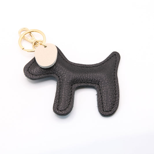 Hunde Keyring / Bag Charm (schwarz/beige)