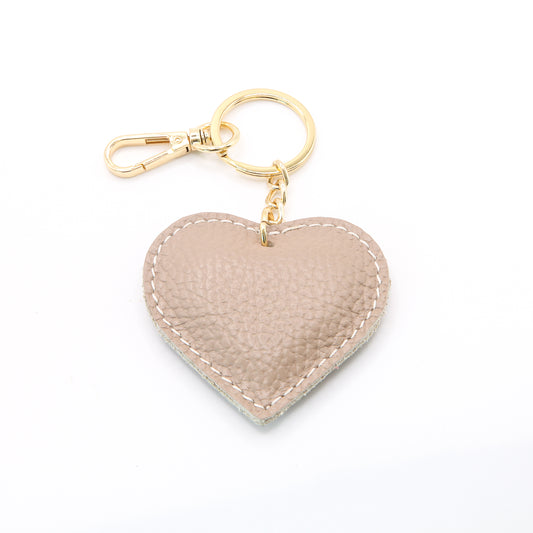 Herz Keyring / Bag Charm (beigebraun)