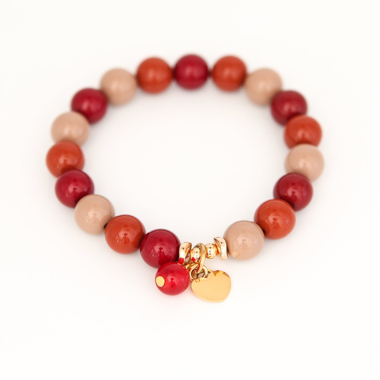 Armband Gr. S/M "little joy - beige/brown/bordeaux"