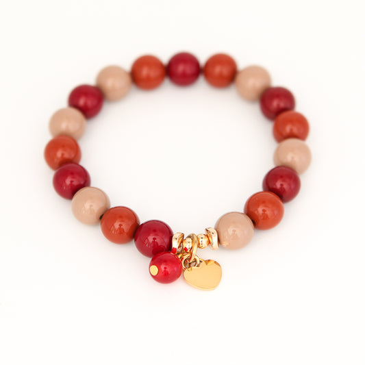 Armband Gr. S/M "little joy - beige/brown/bordeaux"
