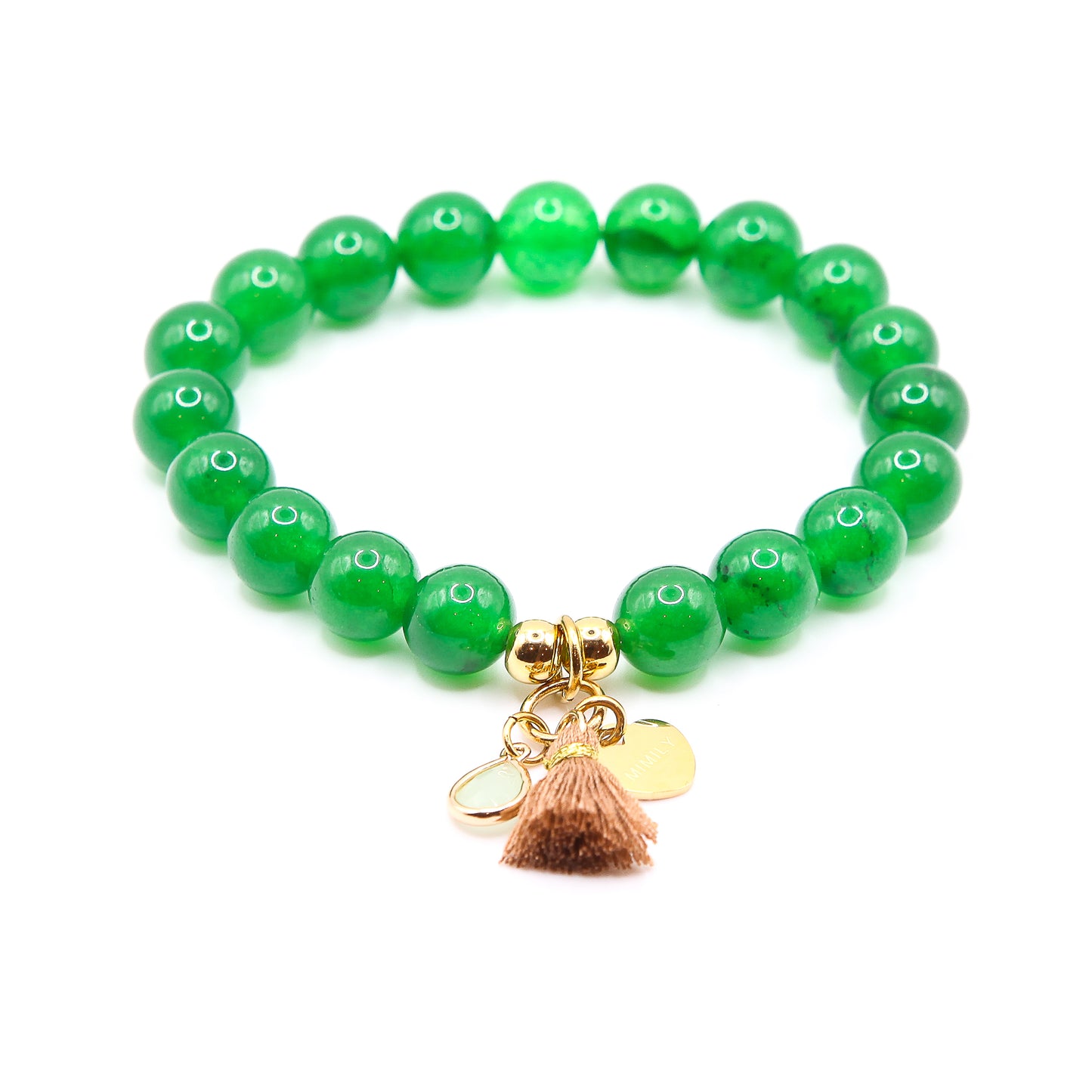 Edelstein "Jade grün glatt"