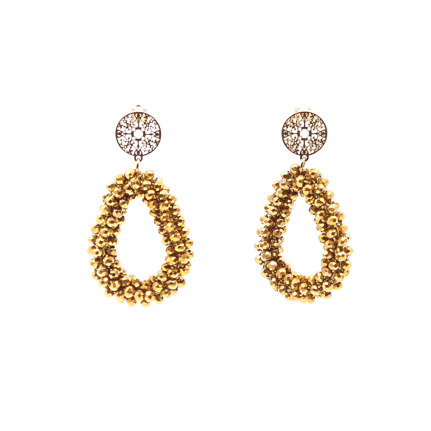 Ohrringe "Glitter" tropfen gold