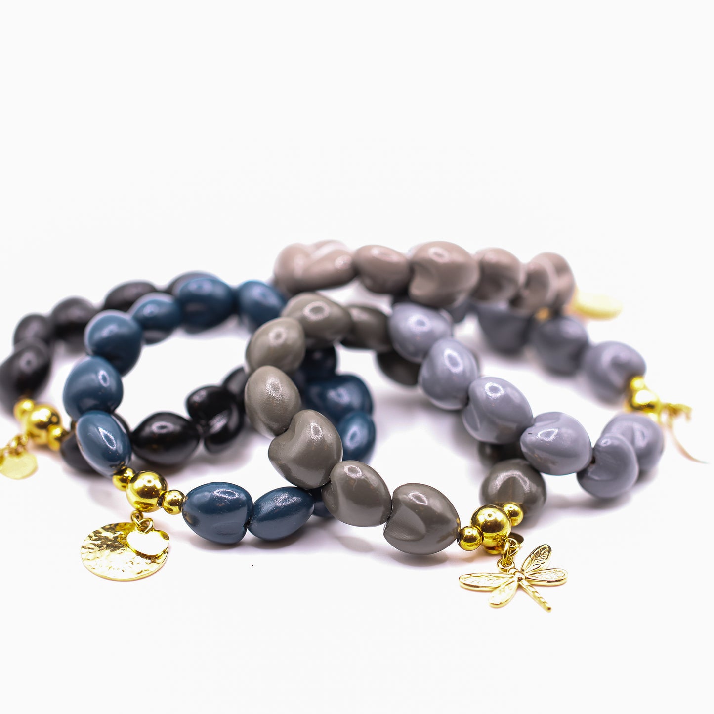 Armband "Palmenkerne" anthrazit