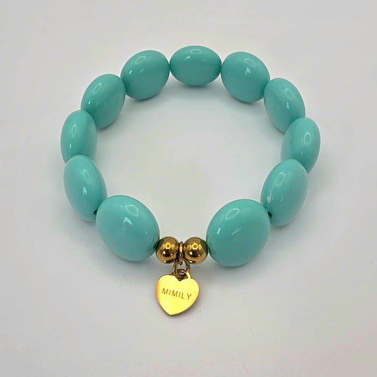 Armband Schokolinsen "alles türkis"