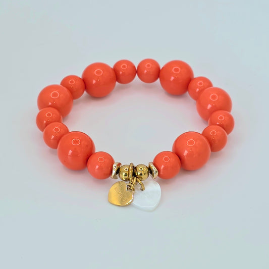 Armband Gr. S/M "Coral Hearts"