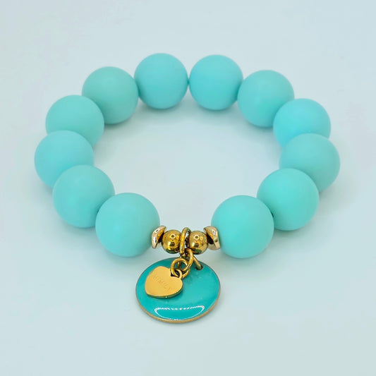 Armband Gr. S/M "BIG Matt Türkis Kiss"