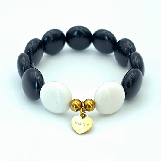 Armband Schokolinsen "schwarz/weiss"