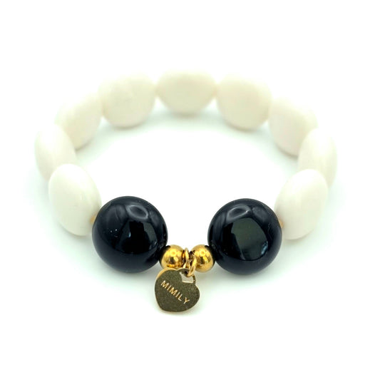 Armband Schokolinsen "weiss/schwarz"