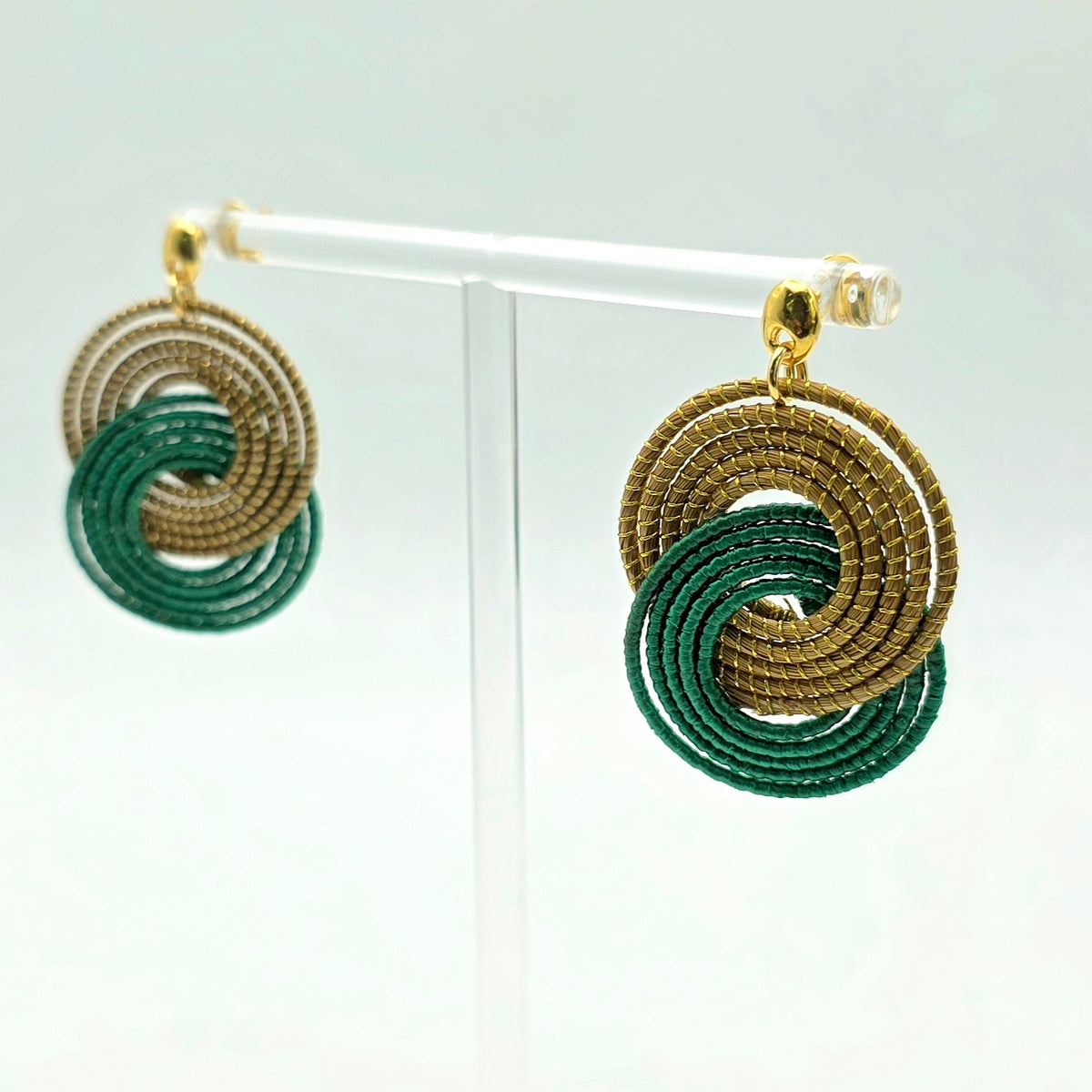 Ohrringe "Gold Gras" gold/grün