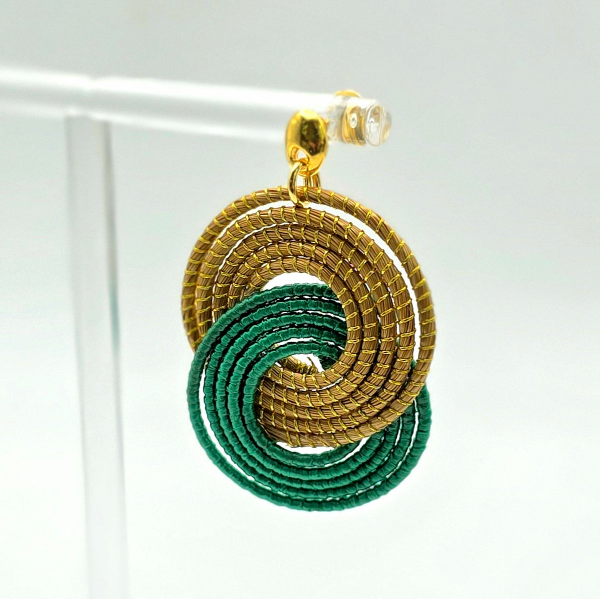 Ohrringe "Gold Gras" gold/grün