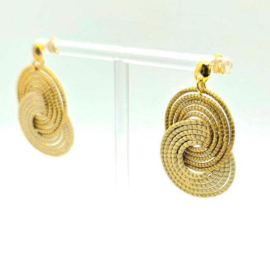 Ohrringe "Gold Gras" gold/beige