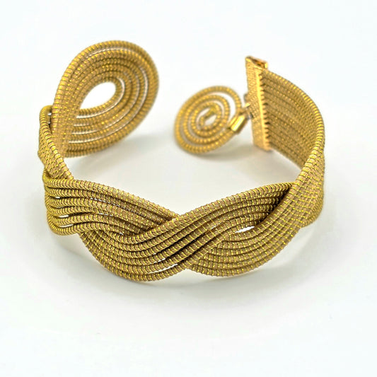 Armreif "Gold Gras" Waves