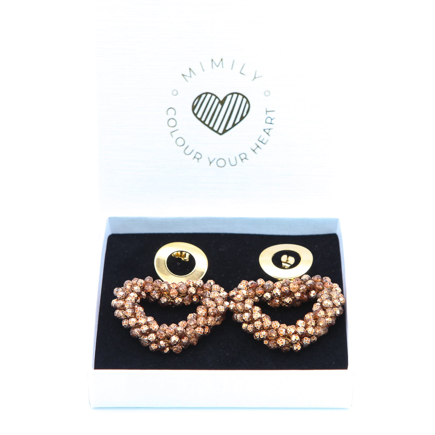 Ohrringe "Funkelherz" Kupfer