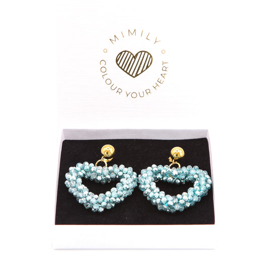 Ohrringe "Funkelherz" Türkis Kugel