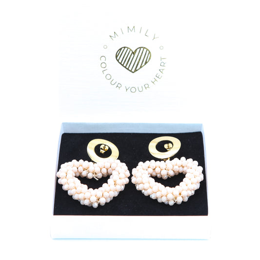 Ohrringe "Funkelherz" Vanille