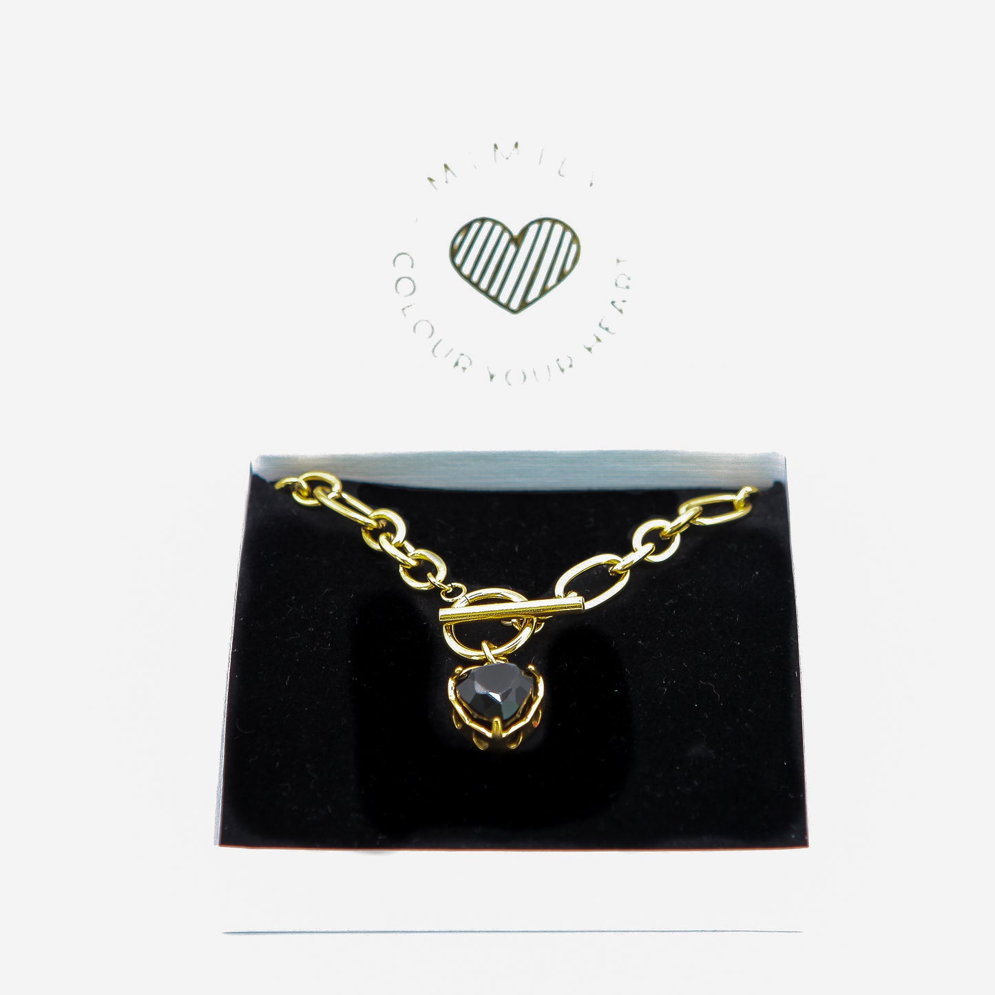 Halskette "Panzerkette Black Heart"