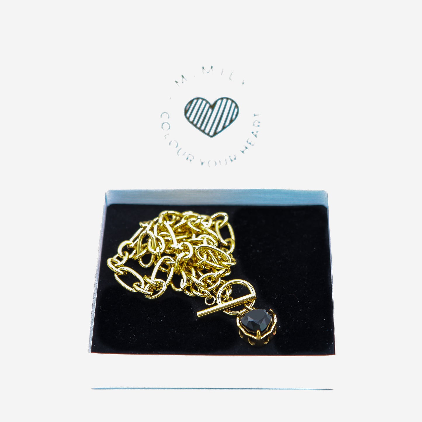 Halskette "Panzerkette Black Heart"