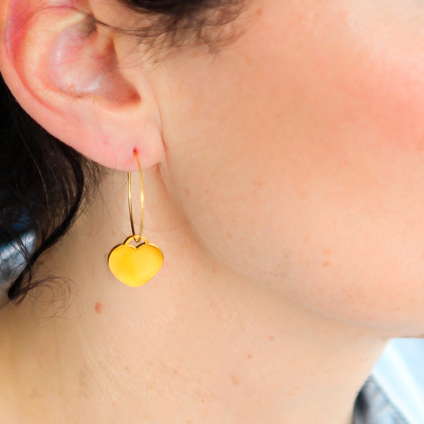 Ohrringe "Heart Hoops Perlmutt"