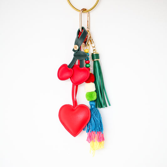 Bag Charm Heart red/green/multicolor