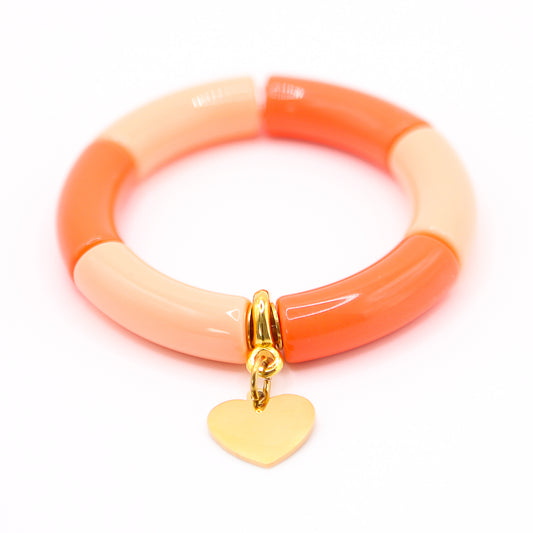 Armreifen Bunt Gr. S/M "coral/lachs"