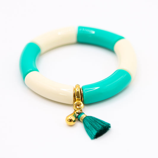 Armreifen Bunt Gr. S/M "mint/weiss"